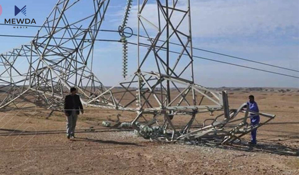 هێڵێکی گواستنەوەی کارەبا لەنێوان کەرکوک و هەولێر تەقێندرایەوە