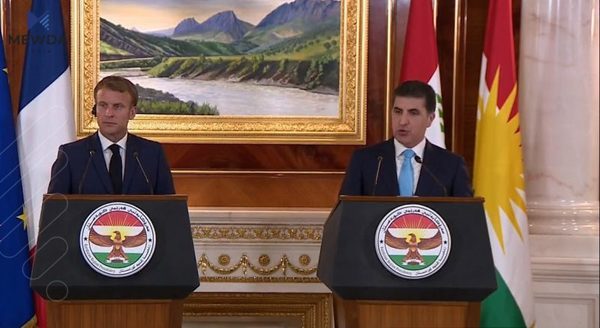 سەرۆکی فەڕەنسا: بەردەوام دەبین لە هاوكاریكردنی هەرێمی كوردستان