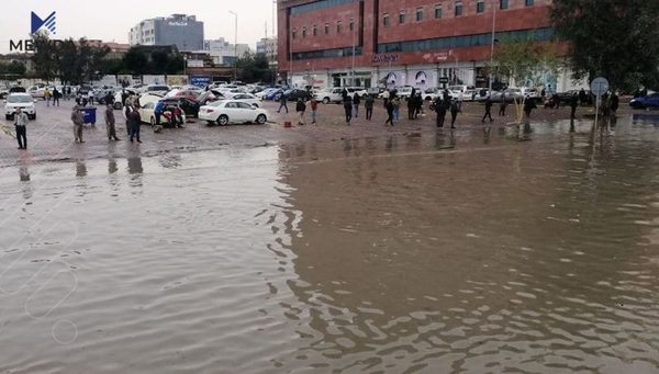 لە چەند گەڕەکێکی هەولێر لافاو دروستبوو