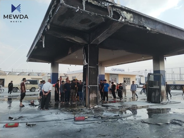 لە بەنزینخانەیەك ئاگركەوتەوە