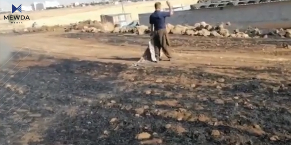 ئاگرێكی گەورە چەندین دۆنم زەوی و درەخت لە ناوچەیەكی هەرێم دەسووتێنێت