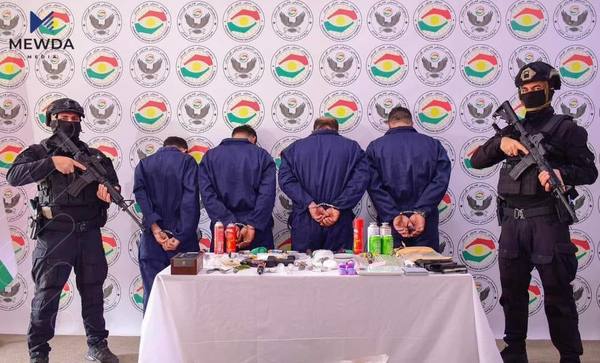 ئاسایشی هەولێر: لەکاتی فرۆشتنی مادەی هۆشبەردا چوار کەسمان دەستگیرکرد